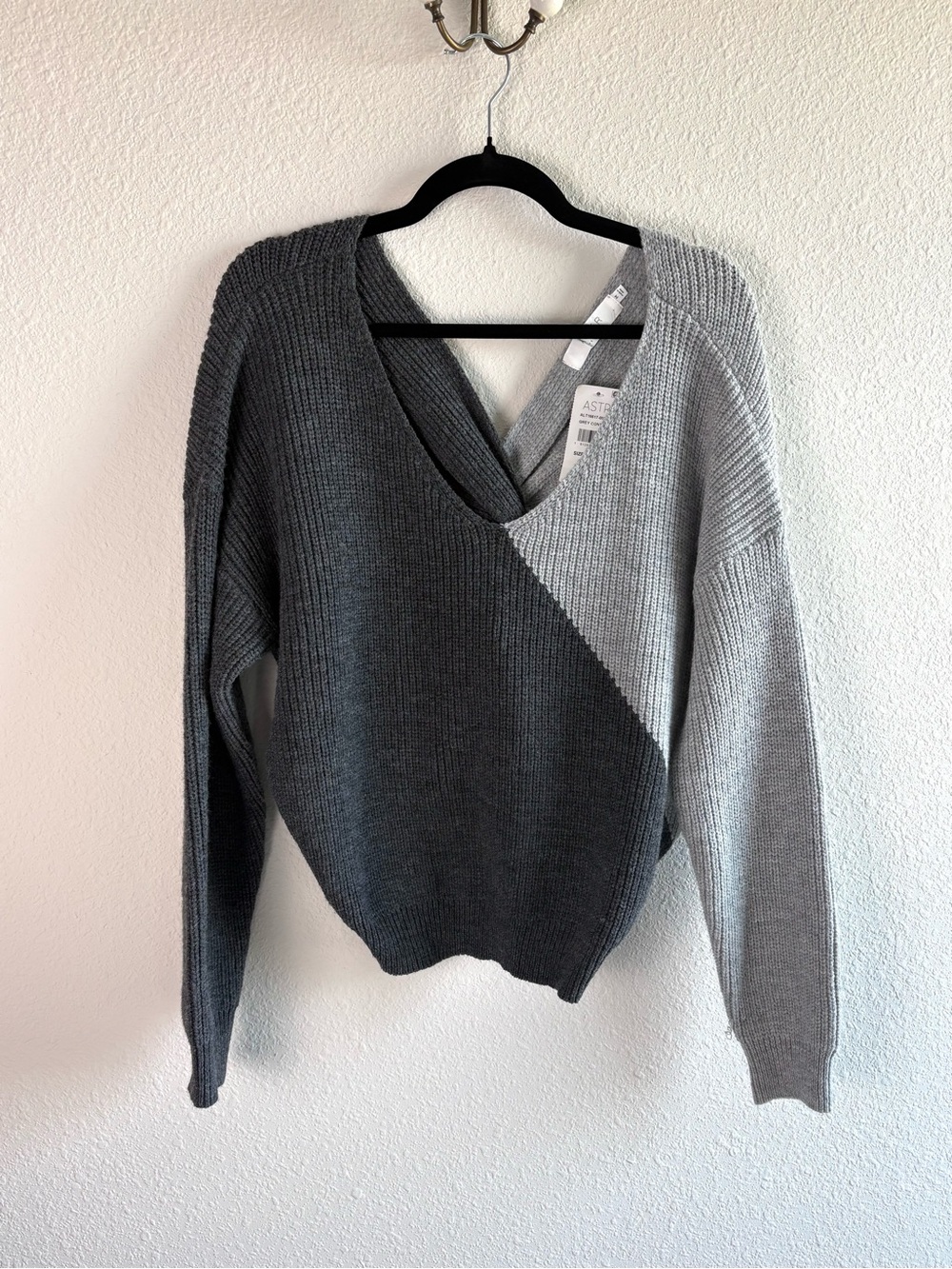 NWT ASTR Color Blocked Twist Back Sweater